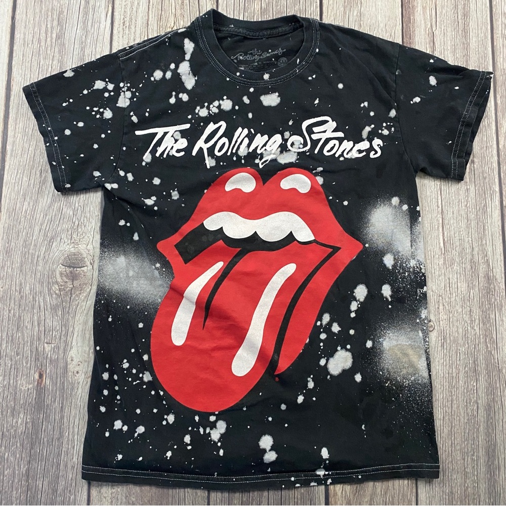 The Rolling Stones Shirt Adult Small Lips & Tongue Logo Graphic Casual Mens.